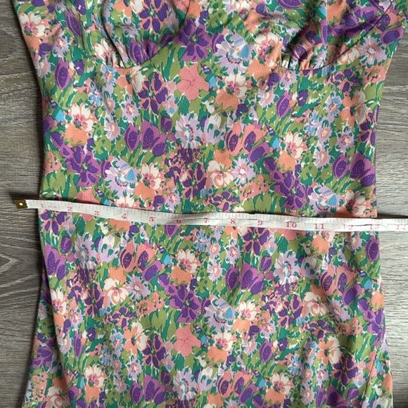 Astr The Label Floral Cross Back Ruffle Strap Midi Dress XS - Picture 6 of 11